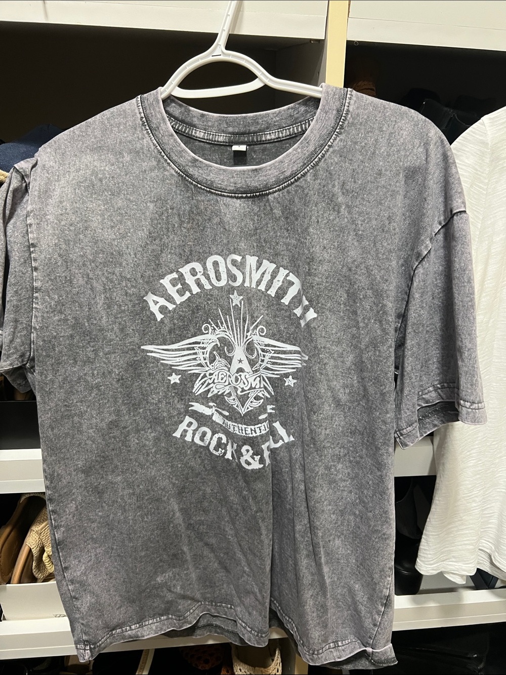Men's Gray Graphic Rock T-Shirt